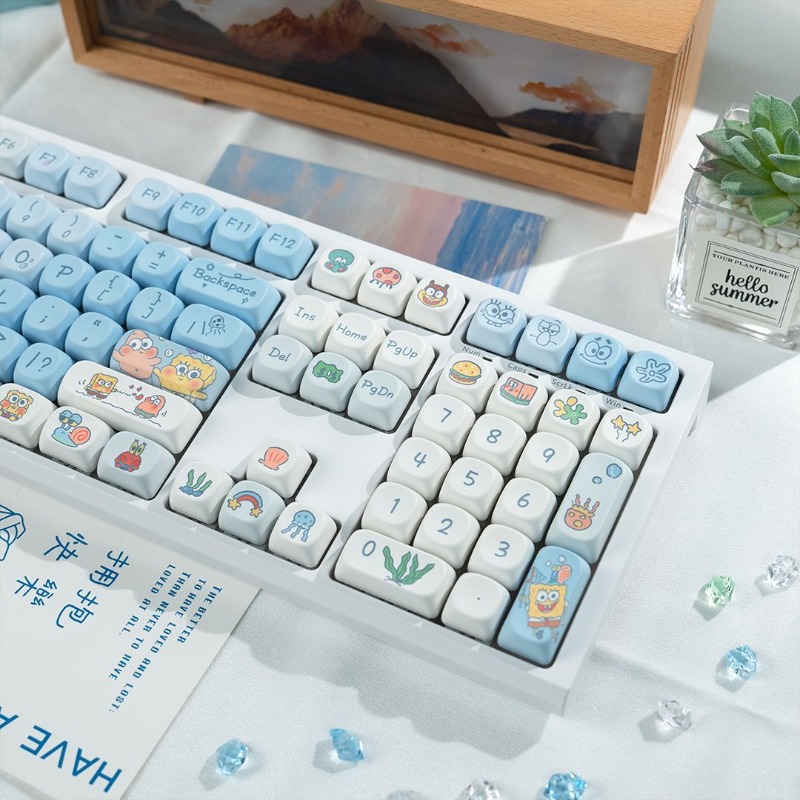 Laptop Accessories Girly - Cute SpongeBo SquarePants Mechanical Keyboard Blue