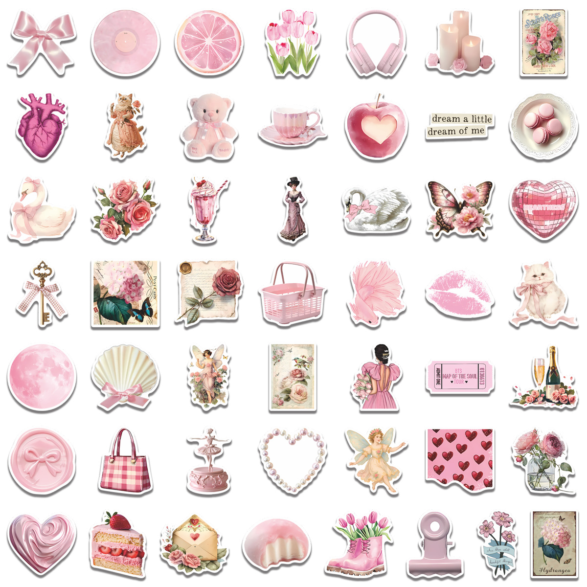 50/100pcs Cute Pink Girl Carto – Laptop Accessories Girly Bewertung und Preis