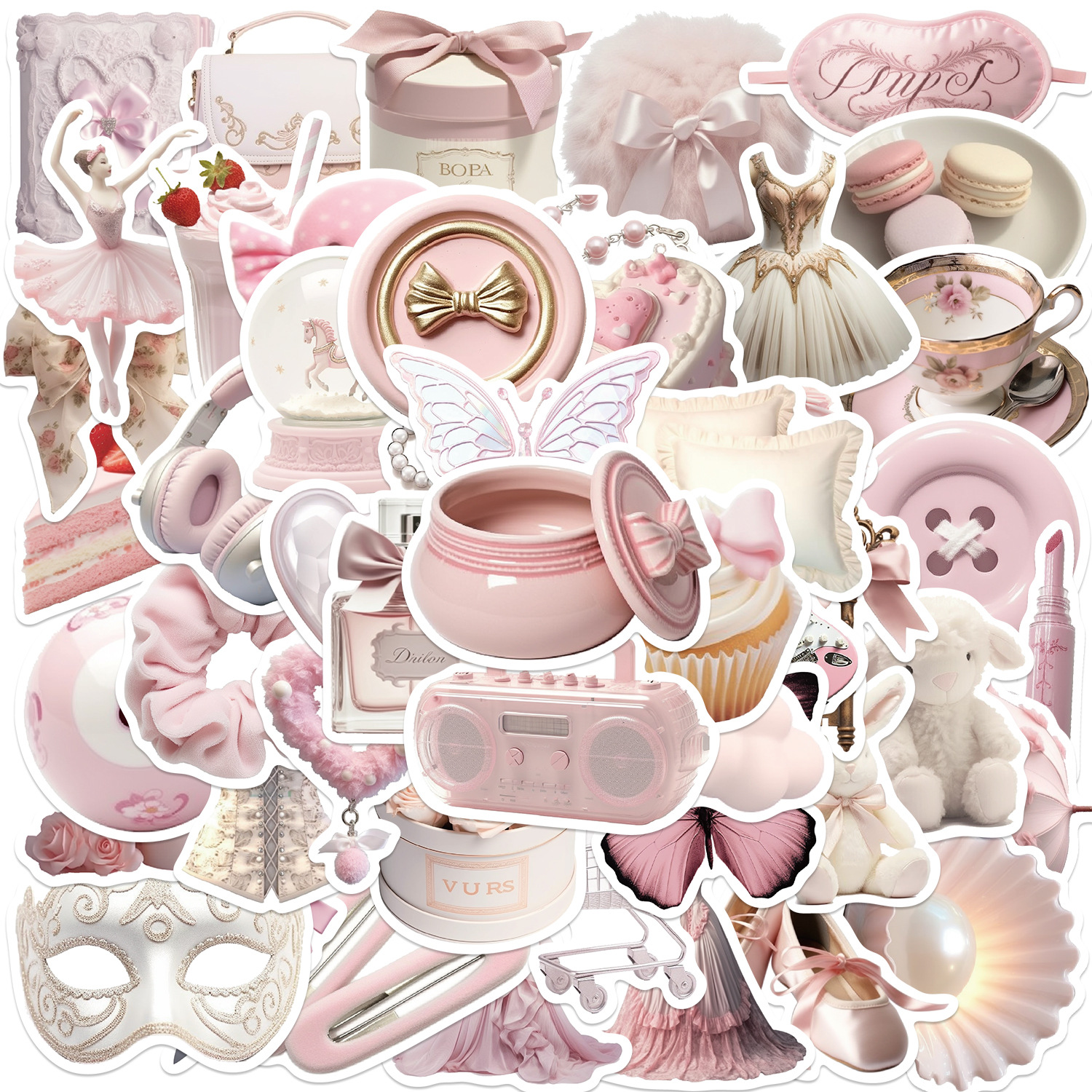50/100pcs Cute Pink Girl Carto – Laptop Accessories Girly Bewertung und Preis