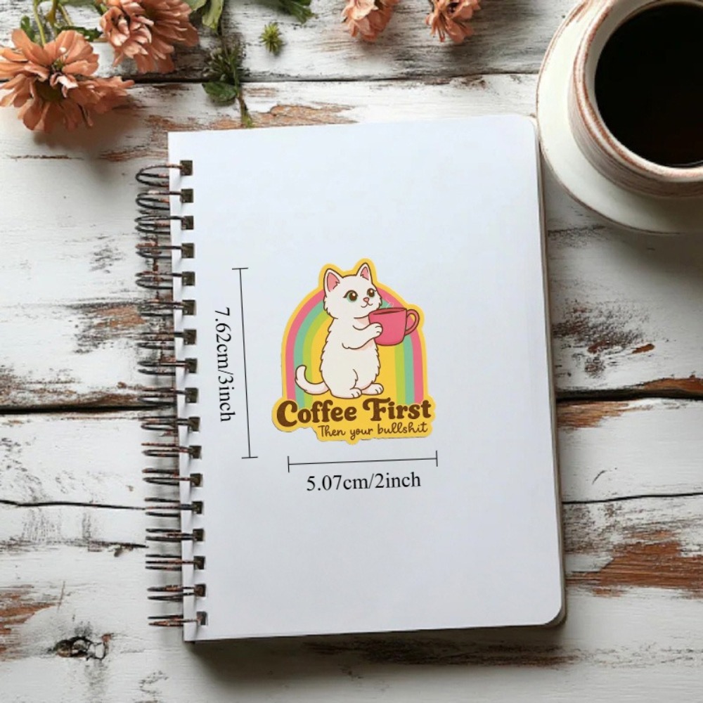 Fun coffee cat stickers Retro  – Laptop Unique Accessories Bewertung und Preis