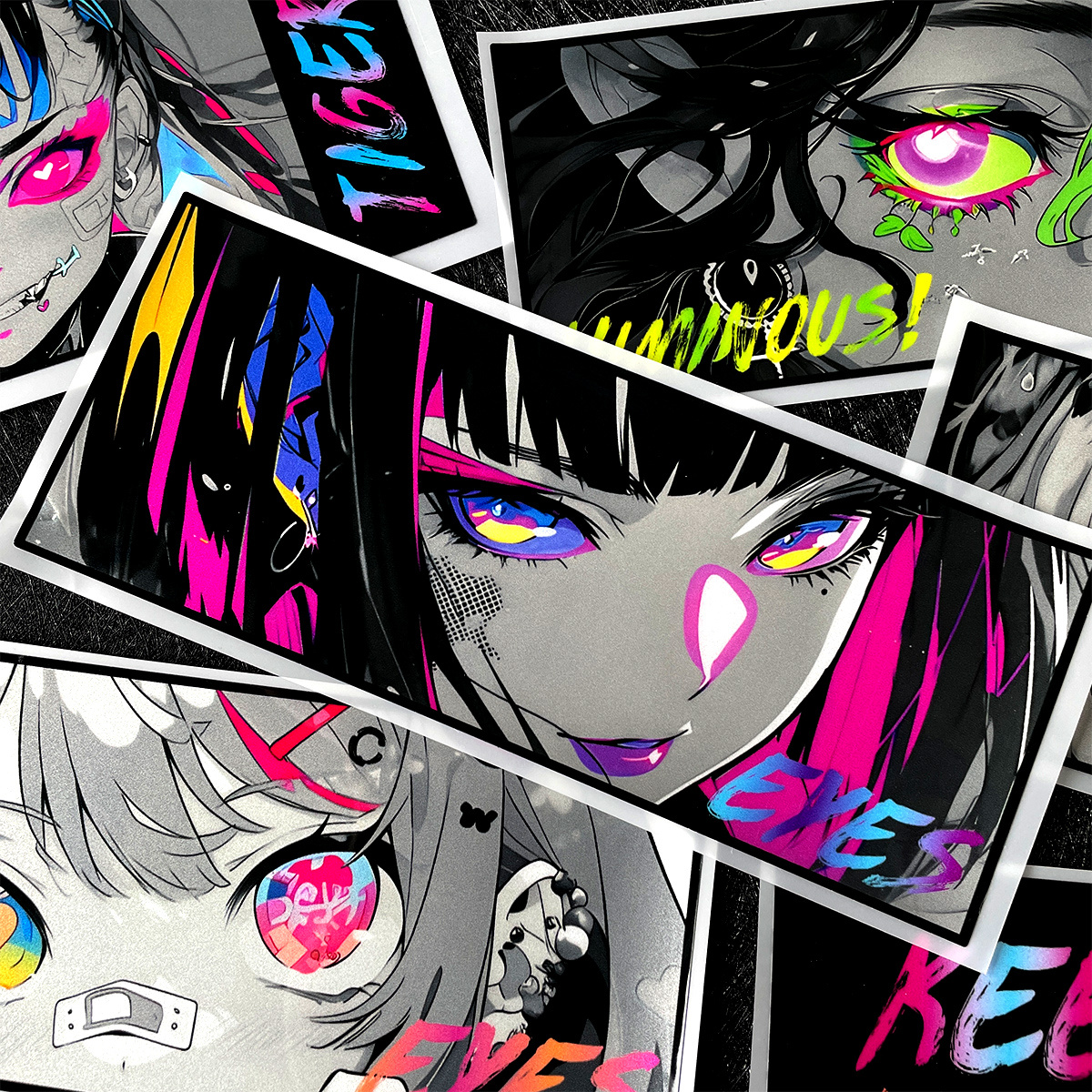 1PC 20cm Neon Anime Girl Eyes  – Laptop Accessories Girly Bewertung und Preis