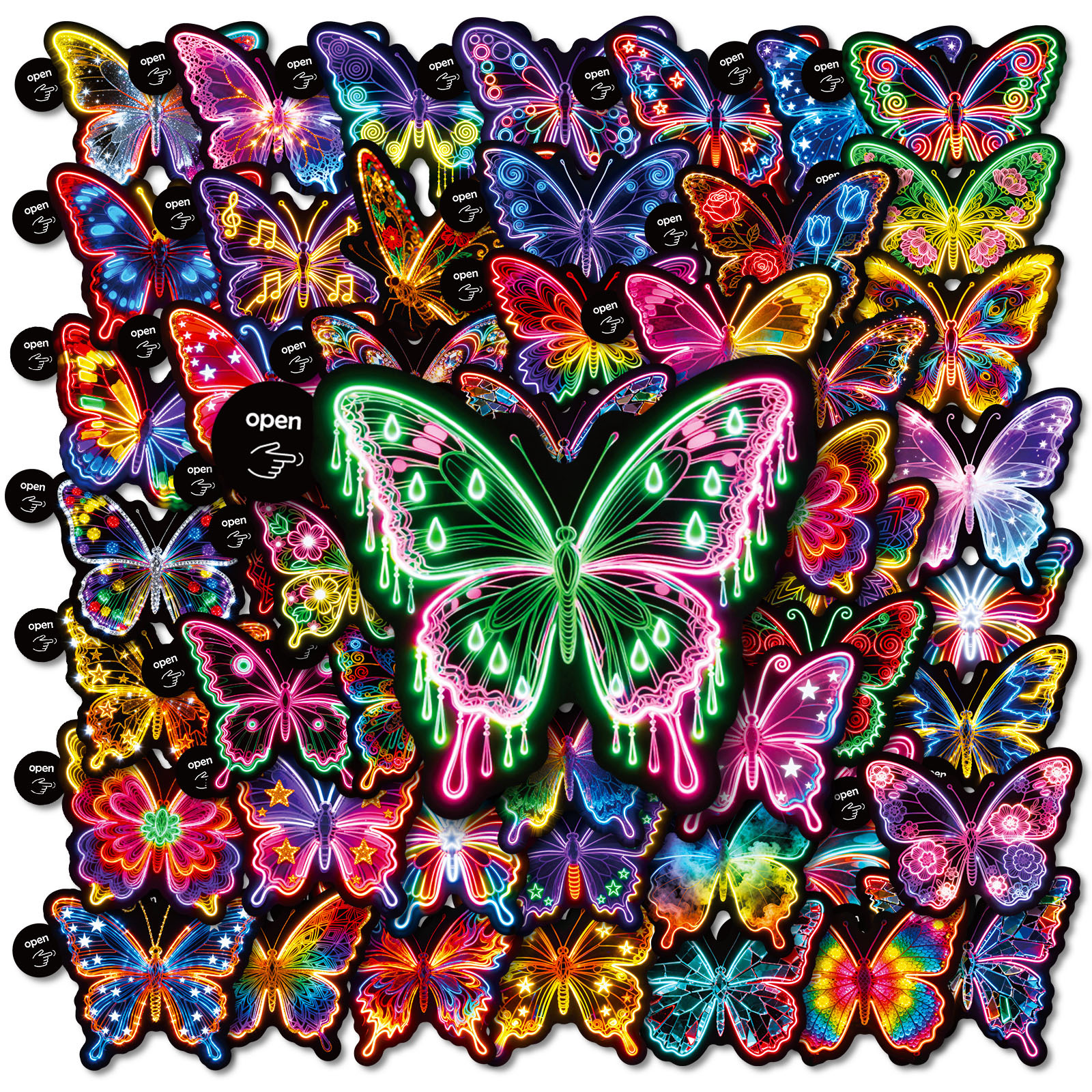 50Pcs Easy Peel Neon Butterfly – Laptop Accessories Girly Bewertung und Preis