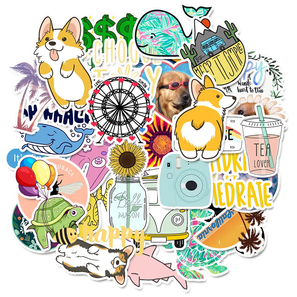 50PCS/Pack Cute Cartoon VSCO G – Laptop Accessories Kids Bewertung und Preis